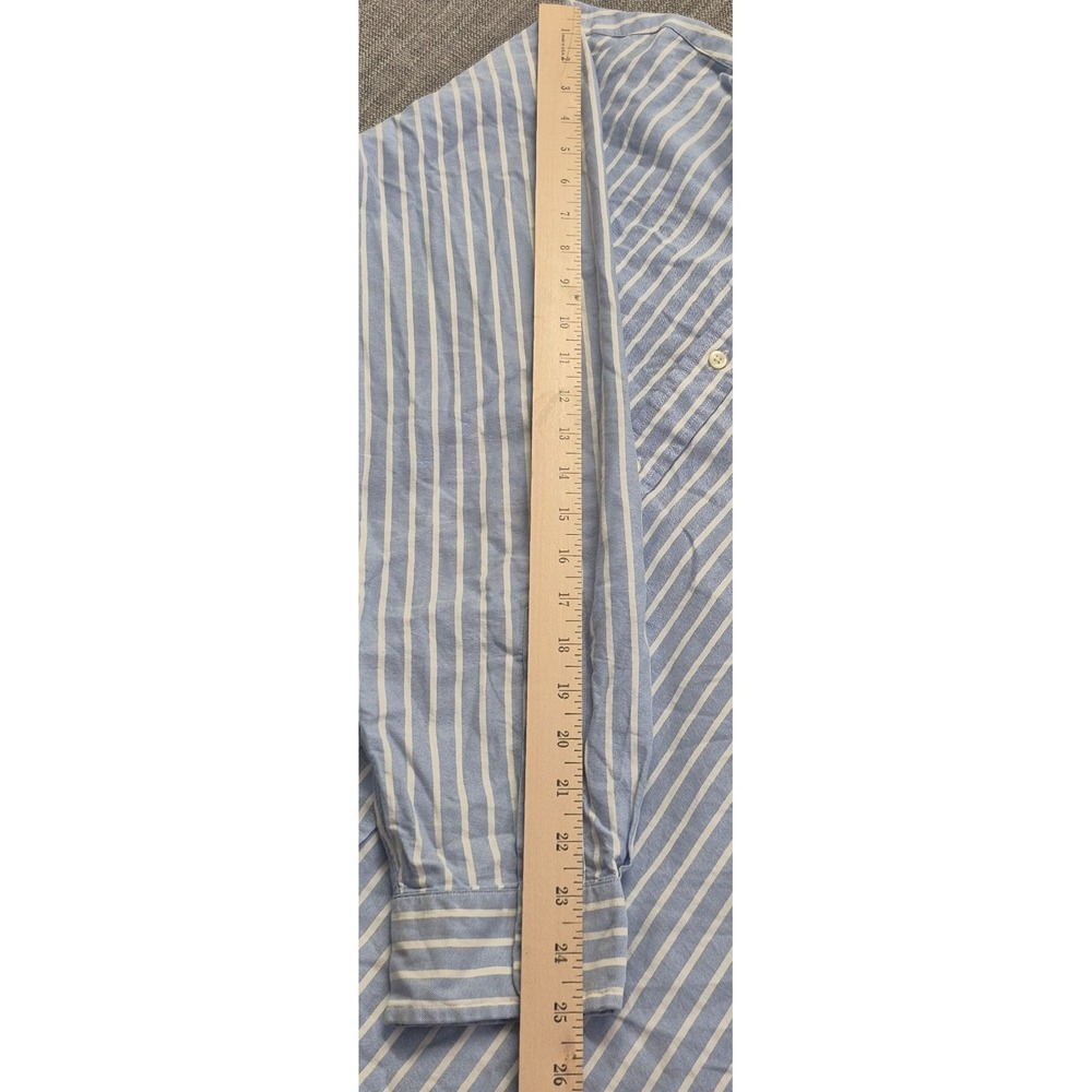 Ralph Lauren men's blue white striped button up long sleeve shirt LG embroidered - Picture 6 of 16